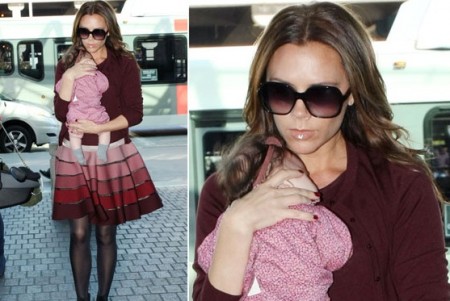 Victoria Beckham con abito di Azzedine Alaia e Harper Seven