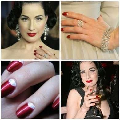 Dita Von Teese lancia un set di unghie finte, ecco come avere una perfetta half moon manicure!