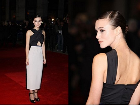 Keira Knightley con un abito Roksanda Ilincic e gioielli Chanel al London Film Festival