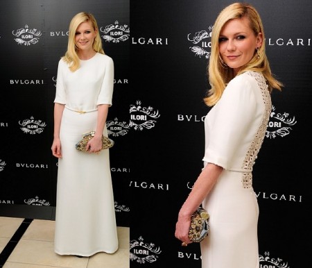 Kirsten Dunst bellissima in Derek Lam al lancio della Bulgari Le Gemme Eyewear