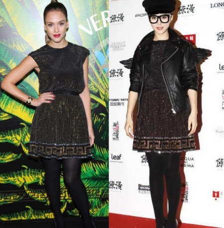 Jessica Alba e Fan Bingbing folgorate dallo stesso abito Versace for H&M