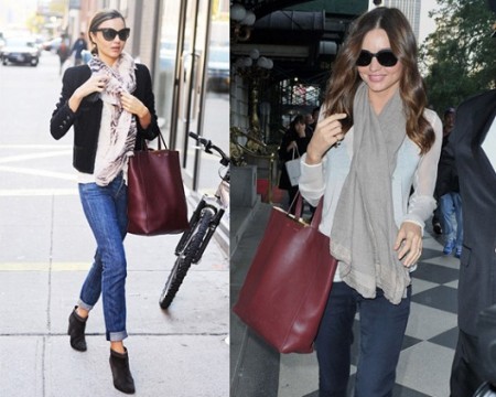 La shopper Celine Cabas è la borsa preferita di Miranda Kerr, vi piace?