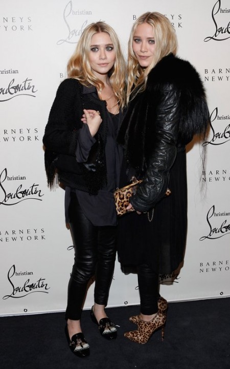 Ashley e Mary Kate Olsen con accessori favolosi al Christian Louboutin Cocktail Party