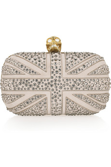 Tra le nuove clutch Alexander McQueen con teschio, il modello Britannia con cristalli