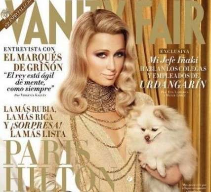 Look scintillante per Paris Hilton sulla copertina di Vanity Fair Spagna