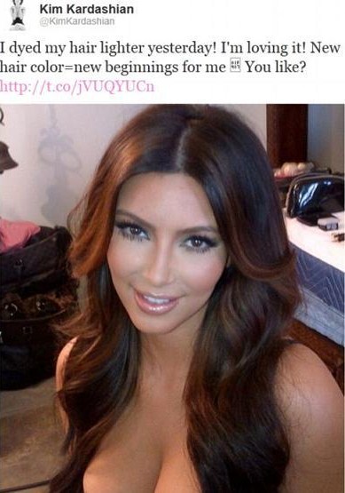 Capelli chiari per Kim Kardashian? Le foto su Twitter