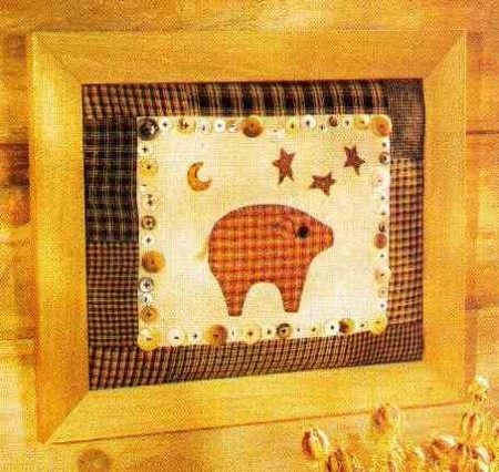 Quadretto patchwork maialino cucito