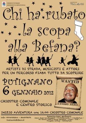 Festa della Befana 2012 per i bambini a Putignano: aiutiamola a ritrovare la scopa