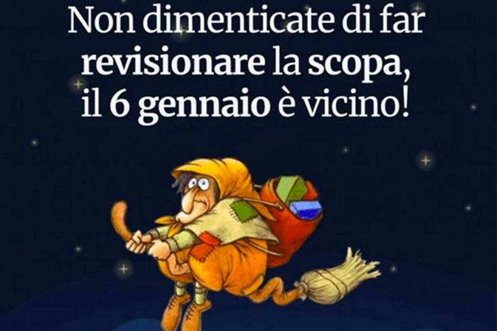 immagine befana con frase divertente