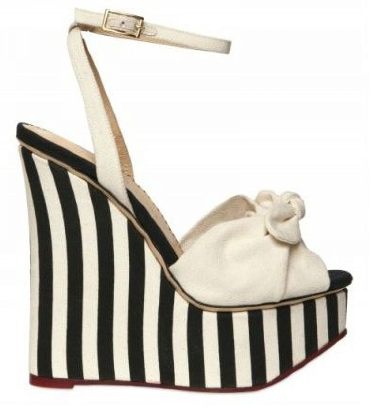 Zeppe altissime Charlotte Olympia, il nuovo modello estivo a righe |  Pourfemme