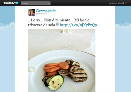 Paola Perego: dieta povera, le immagini su Twitter