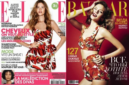 Le stampe italiane di Dolce & Gabbana conquistano anche Harper’s Bazaar Russia e Elle France