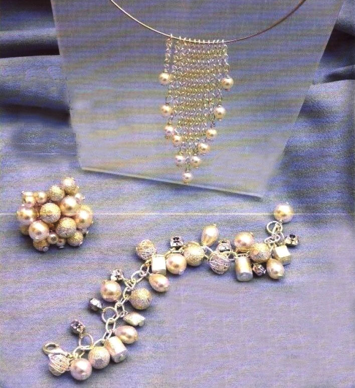 Parure gioielli argento e perle
