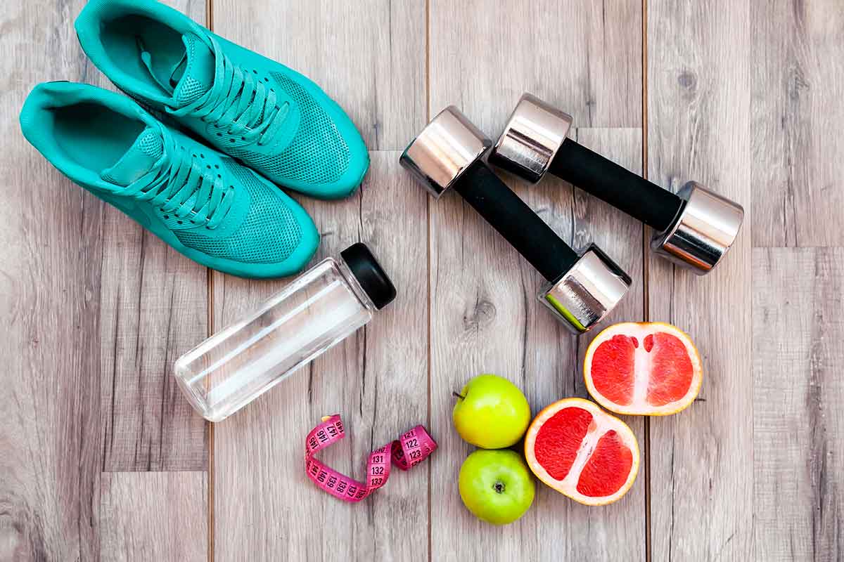accessori fitness e frutta