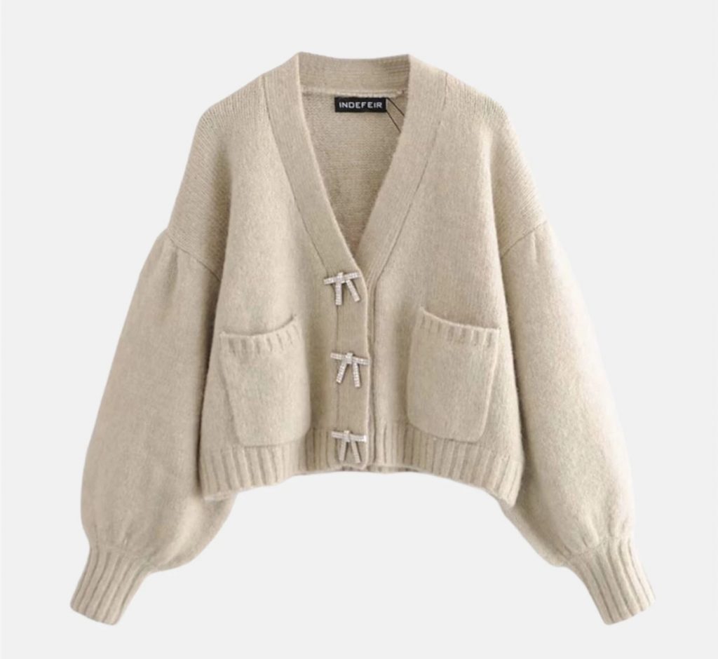 cardigan con i fiocchi