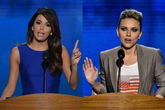 Scarlett Johansson e Eva Longoria a Charlotte per sostenere Obama [FOTO]