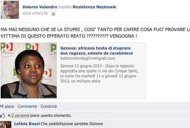 Dichiarazione shock della consigliera leghista: “Nessuno che stupri la Kyenge?”