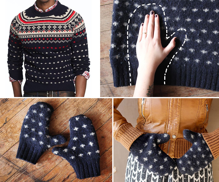 warm sweater mittens collage