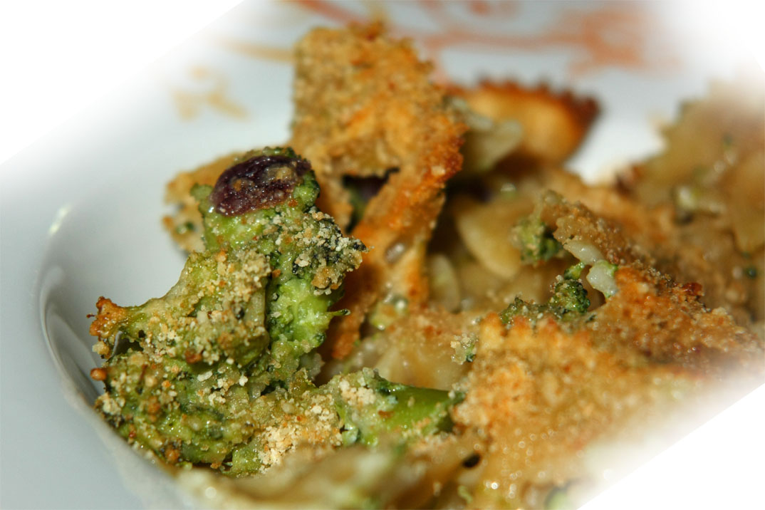 Farfalle ai broccoli gratinate, ricetta light
