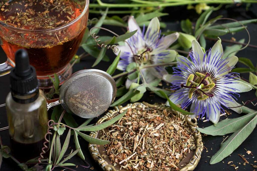 Fiore di passiflora utilizzato per fare delle tisane rilassanti