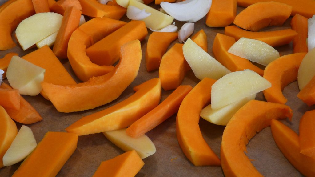 zucca e patate tagliate