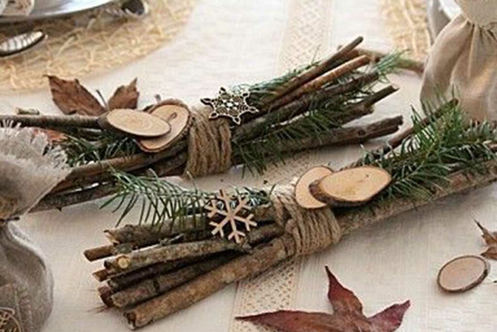 centrotavola con legno