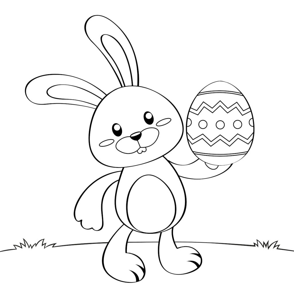 coniglio di pasqua da colorare