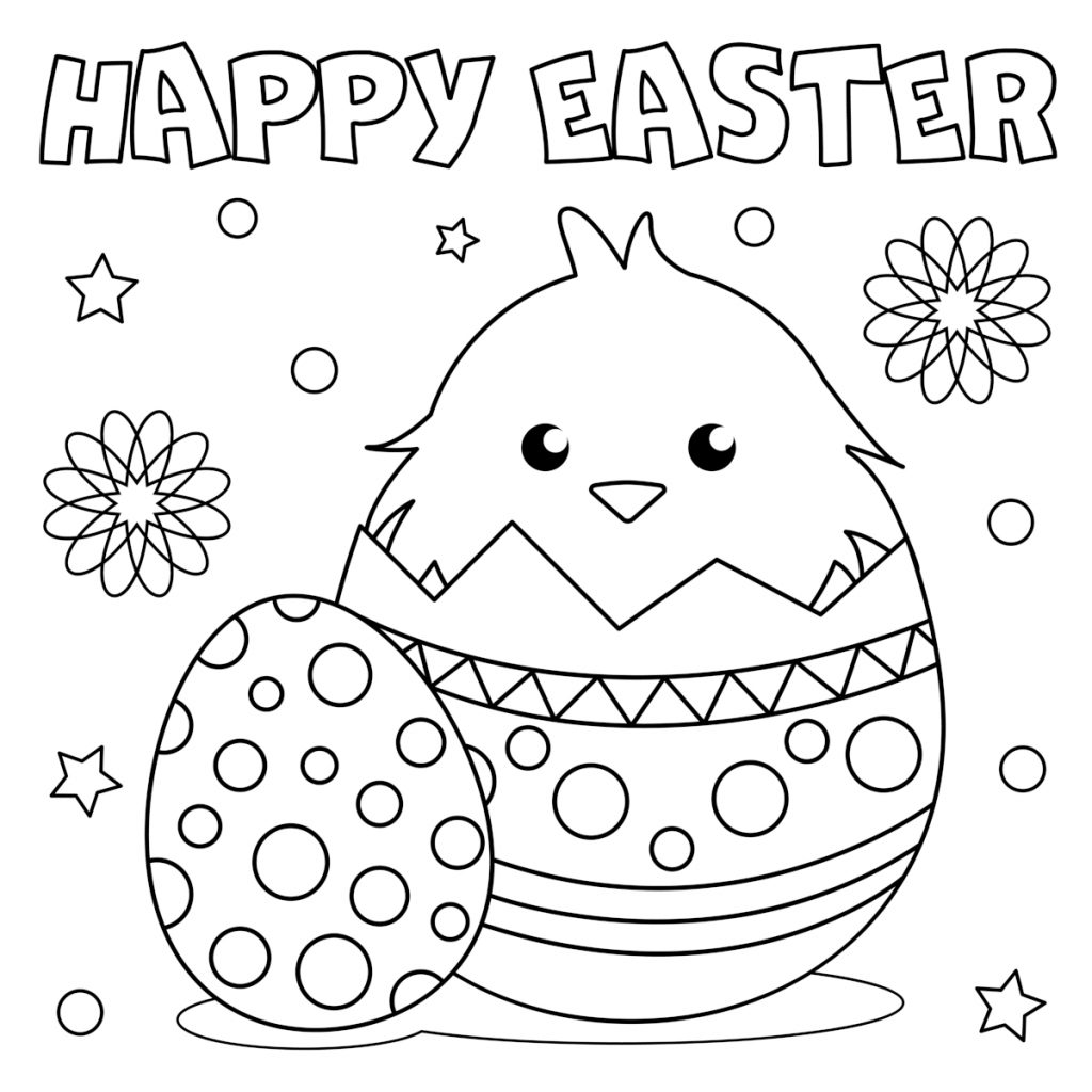 pulcino di Pasqua da colorare