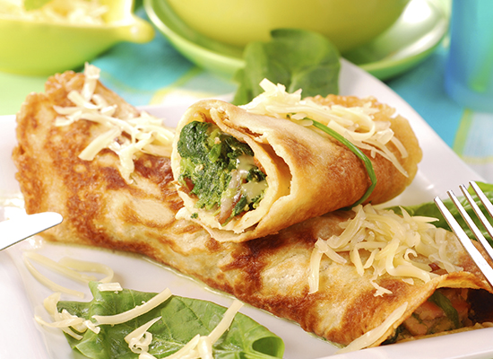 Crepes ai broccoli e formaggio, ricetta light