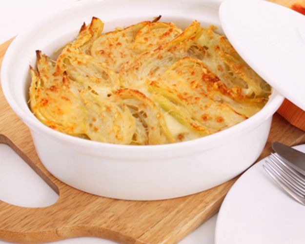 Finocchi e patate al gratin, ricetta light