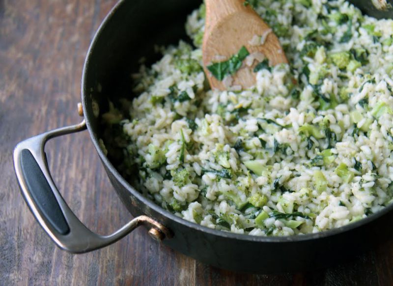 Risotto al limone e spinaci, ricetta light