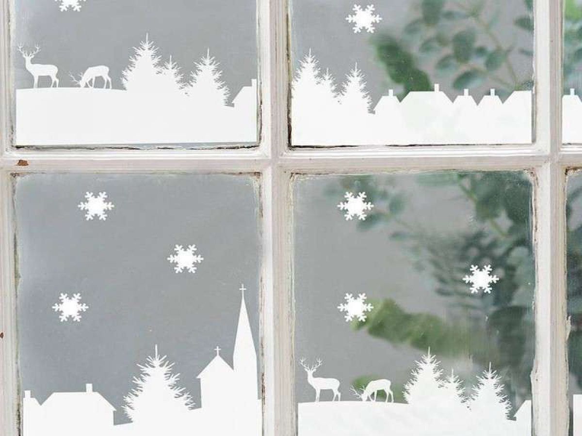 Stencil natalizio con 2 paia di impronte di Babbo Natale e 2 stencil con fiocco di neve per decorazione natalizia Skystuff 