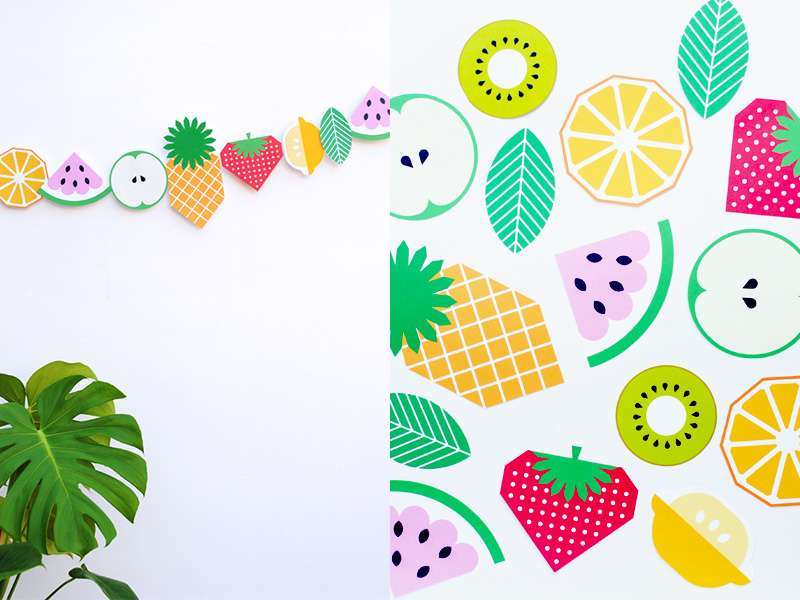 Ghirlanda con frutti di carta