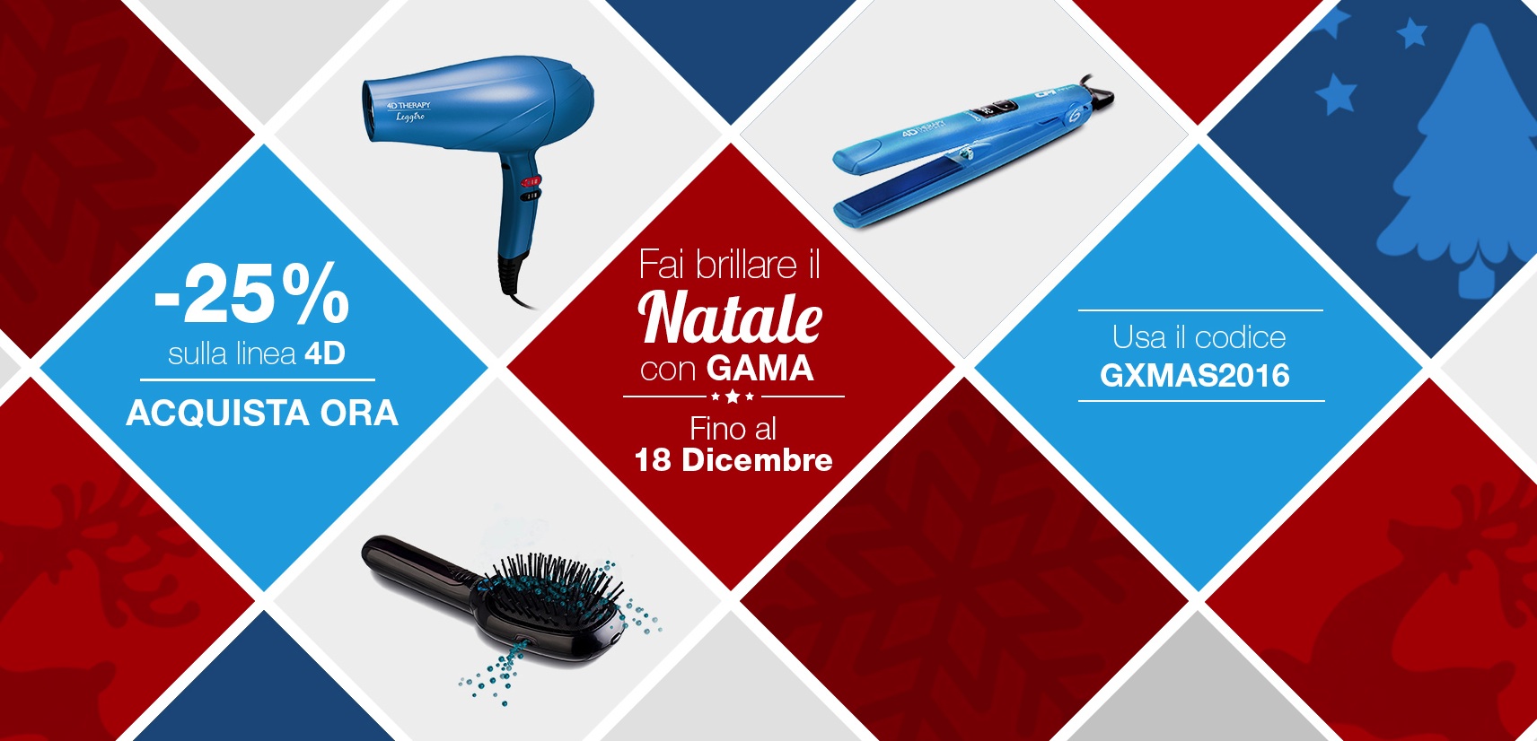 Gama, la nuova linea 4D Therapy in sconto per un Natale 2016 brillante