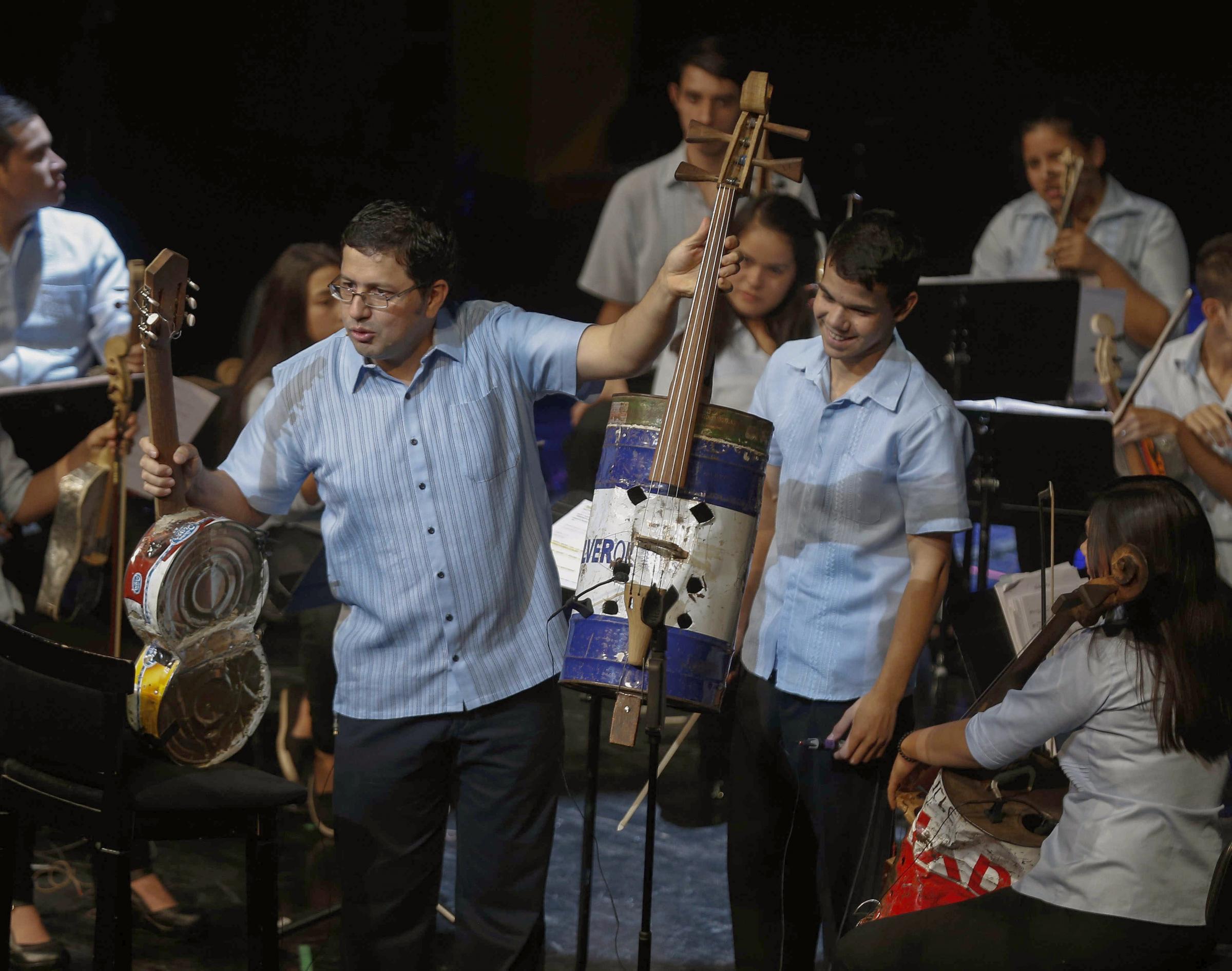 Concert perfom with recycled instruments from the shanty town of Cateura in Asuncion