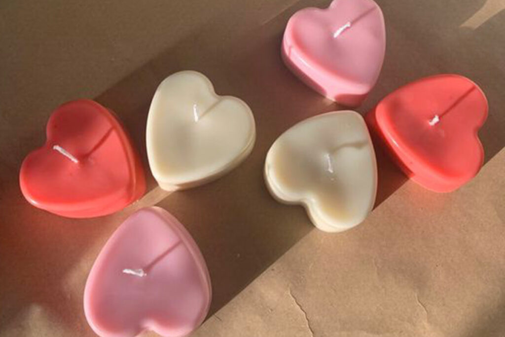 candele a forma di cuore