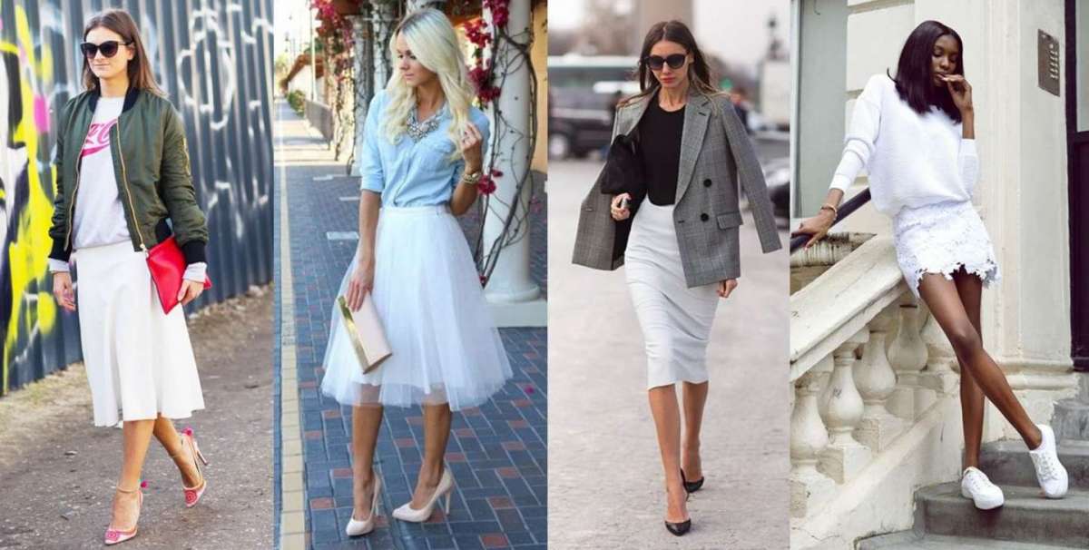 Come abbinare la gonna bianca consigli per look fashion FOTO Pourfemme