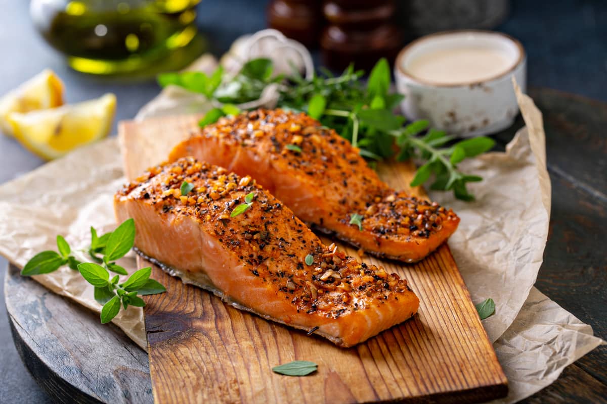 Trancio di salmone speziato