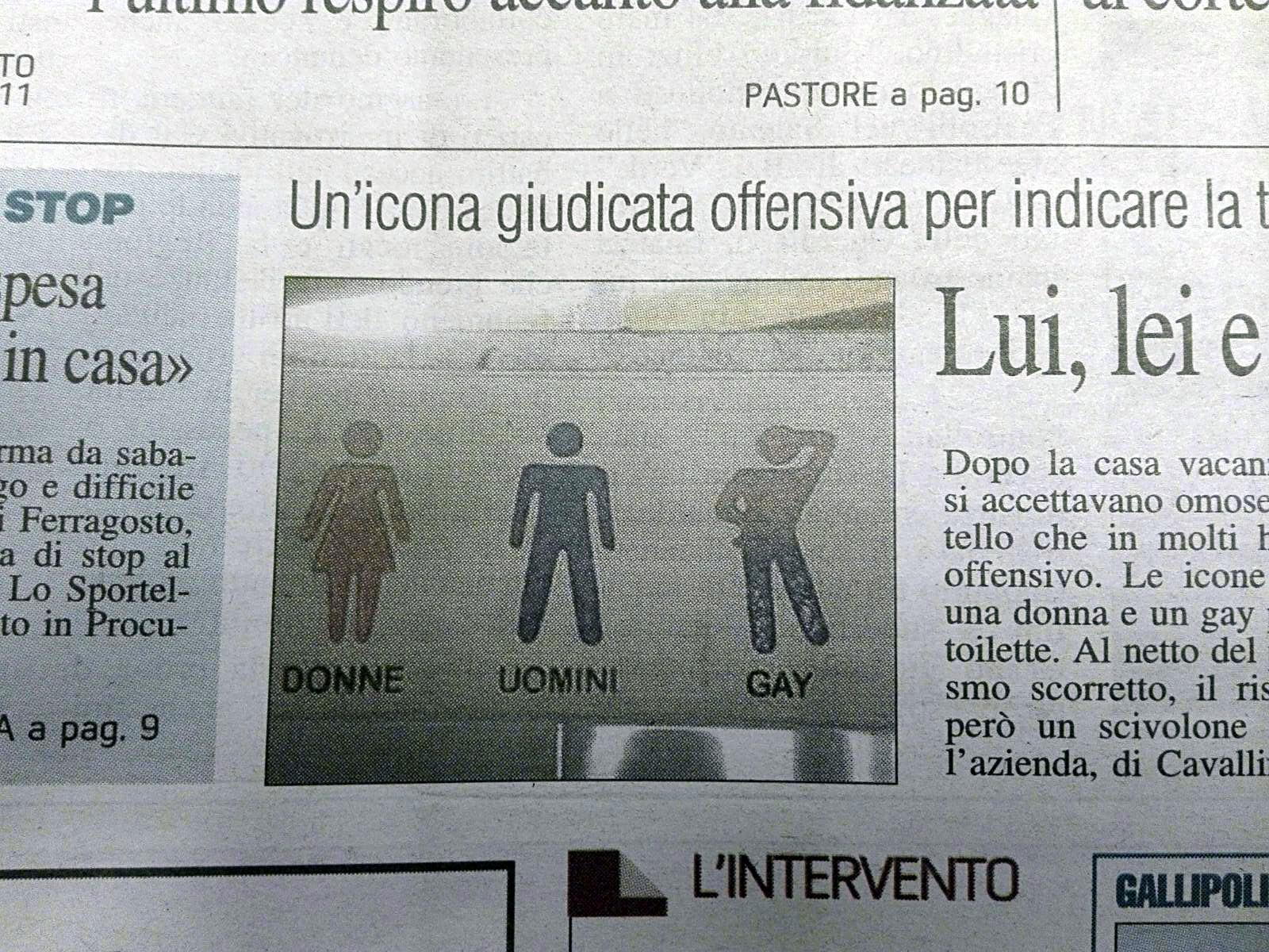 Toilette per gay in struttura Salento, è polemica