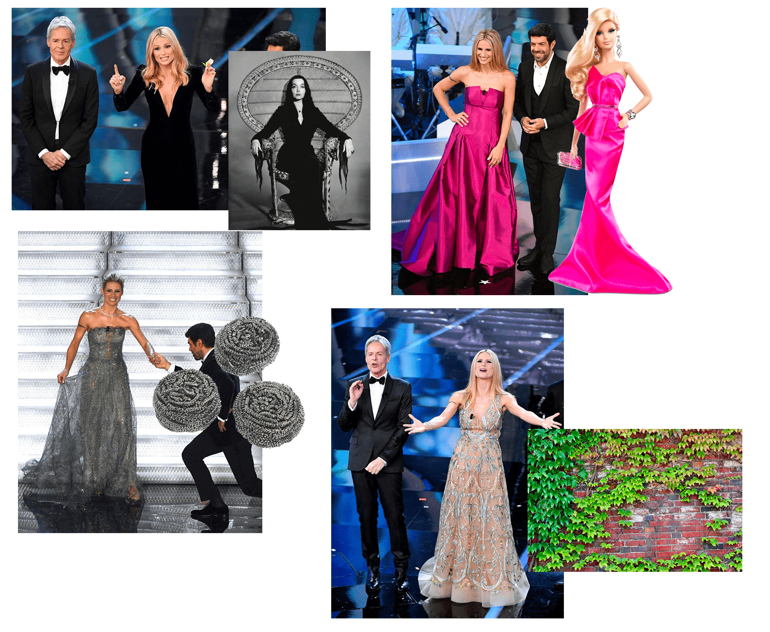 Michelle Hunziker e i look di Sanremo 2018: a chi o cosa assomiglia?