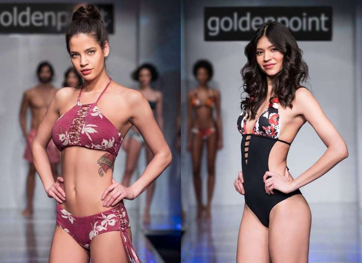 Geometrical Flower Goldenpoint Costume da Bagno Donna Reggiseno Bikini a Triangolo Incrociato