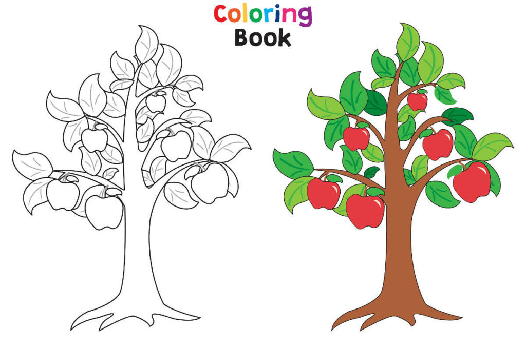alberi da colorare per i più piccoli