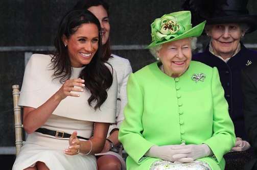 Meghan Markle con la regina Elisabetta II, il primo impegno pubblico senza Harry