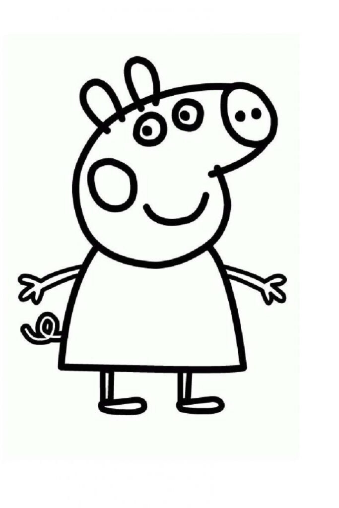 Peppa Pig da colorare per bambini