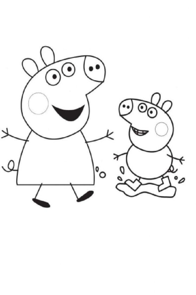 Peppa Pig da colorare per bambini