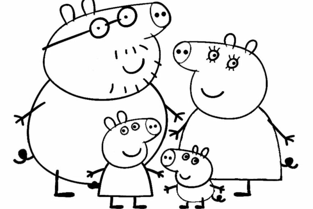 Peppa Pig da colorare per bambini