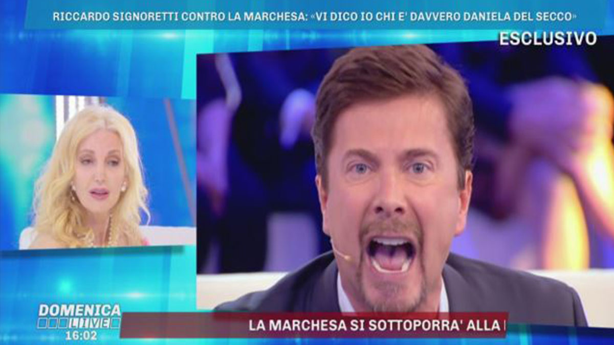 Riccardo Signoretti contro la Marchesa D’Aragona: ‘Vigliacca, ridammi i soldi’