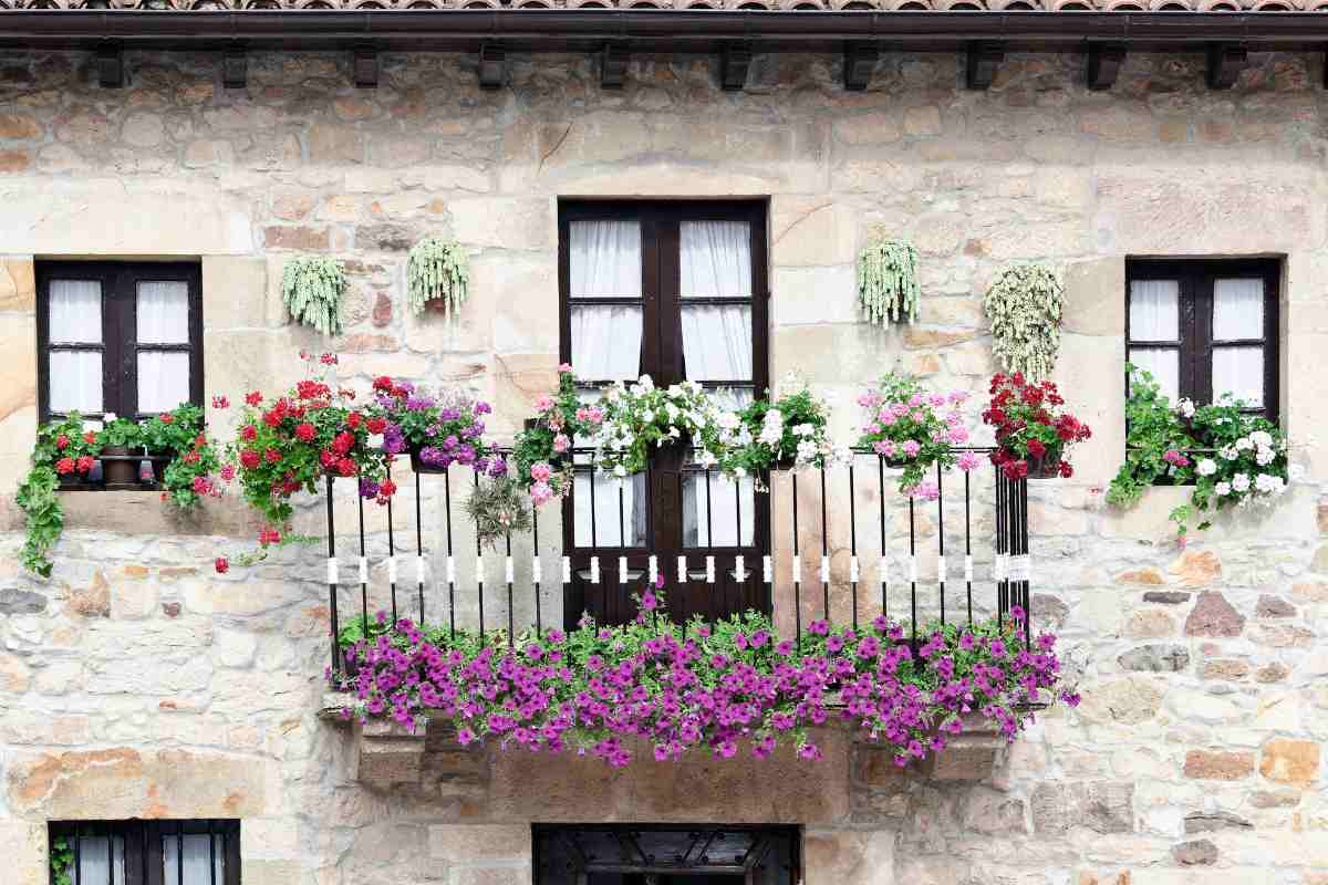 balcone con fiori