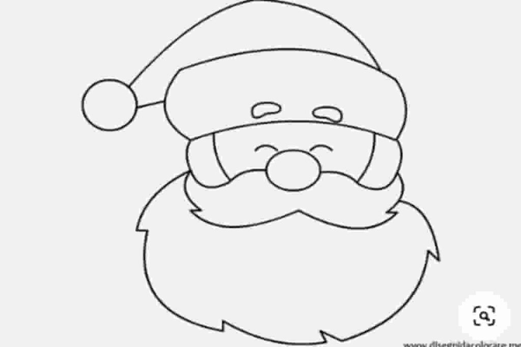 immagine in bianco e nero del volto di babbo natale, con barba e cappello