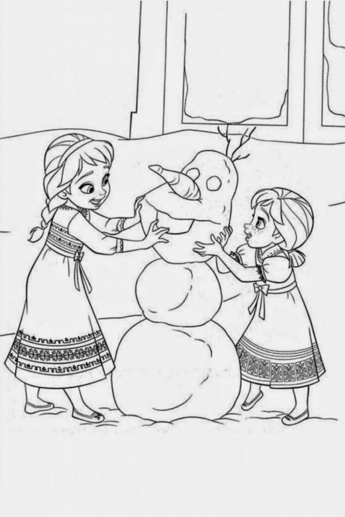 anna, elsa e olaf - disegni da stampare